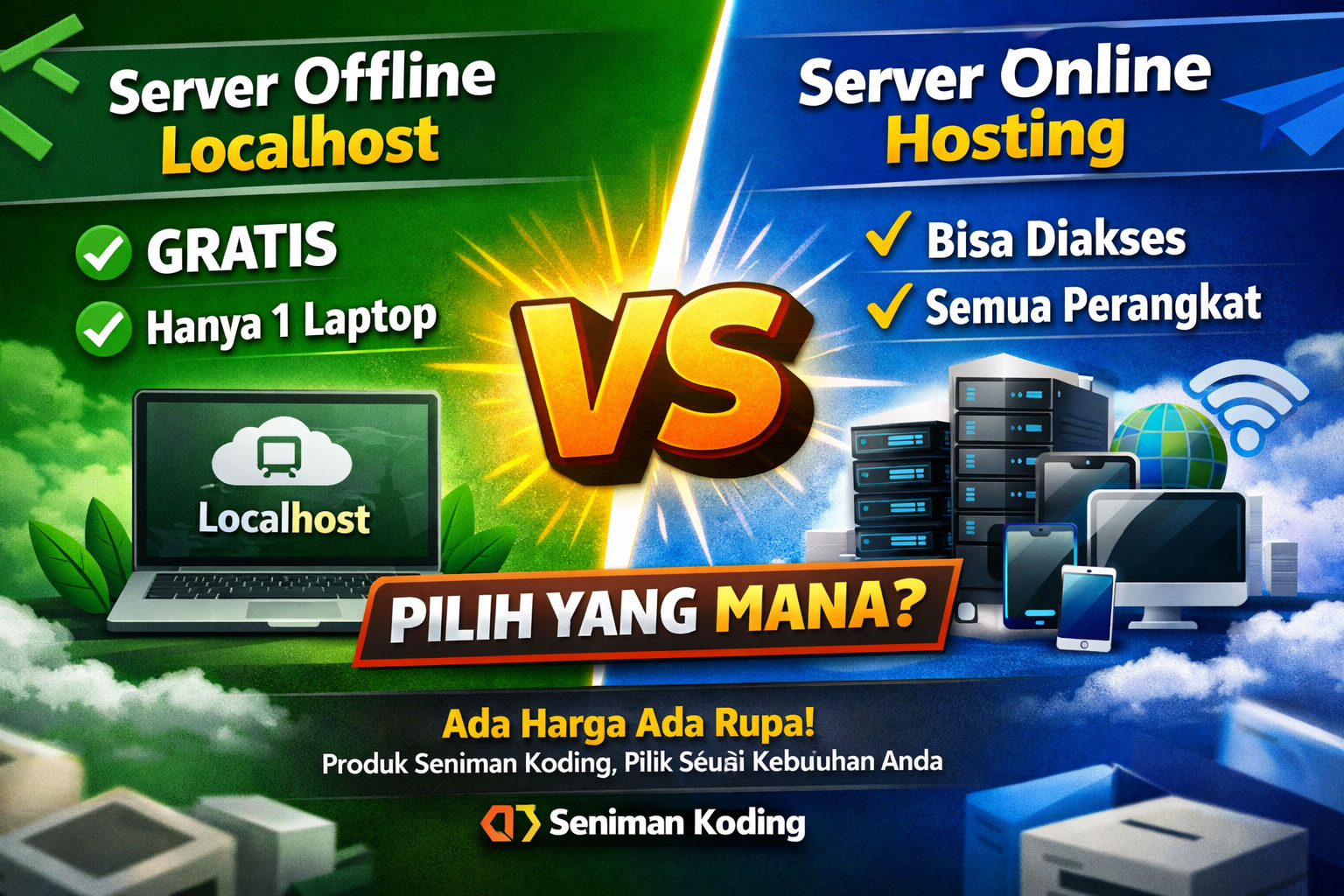 Alasan Kenapa Harus Memilih Online atau Offline di Produk Seniman Koding, server offline localhost, server online hosting, perbedaan server offline dan online, software offline vs online, aplikasi offline localhost, aplikasi online berbasis hosting, hosting tahunan software, biaya hosting tahunan aplikasi, software umkm offline, software umkm online, aplikasi kasir offline, aplikasi kasir online, aplikasi pos offline localhost, aplikasi pos online hosting, software sekali beli tanpa biaya tahunan, aplikasi bisnis umkm, software manajemen usaha umkm, aplikasi multi perangkat online, aplikasi satu perangkat offline, sistem offline dan online perbedaan, kenapa harus pilih server aplikasi, seniman koding software, produk seniman koding, aplikasi seniman koding, software umkm seniman koding, Seniman Koding Blog