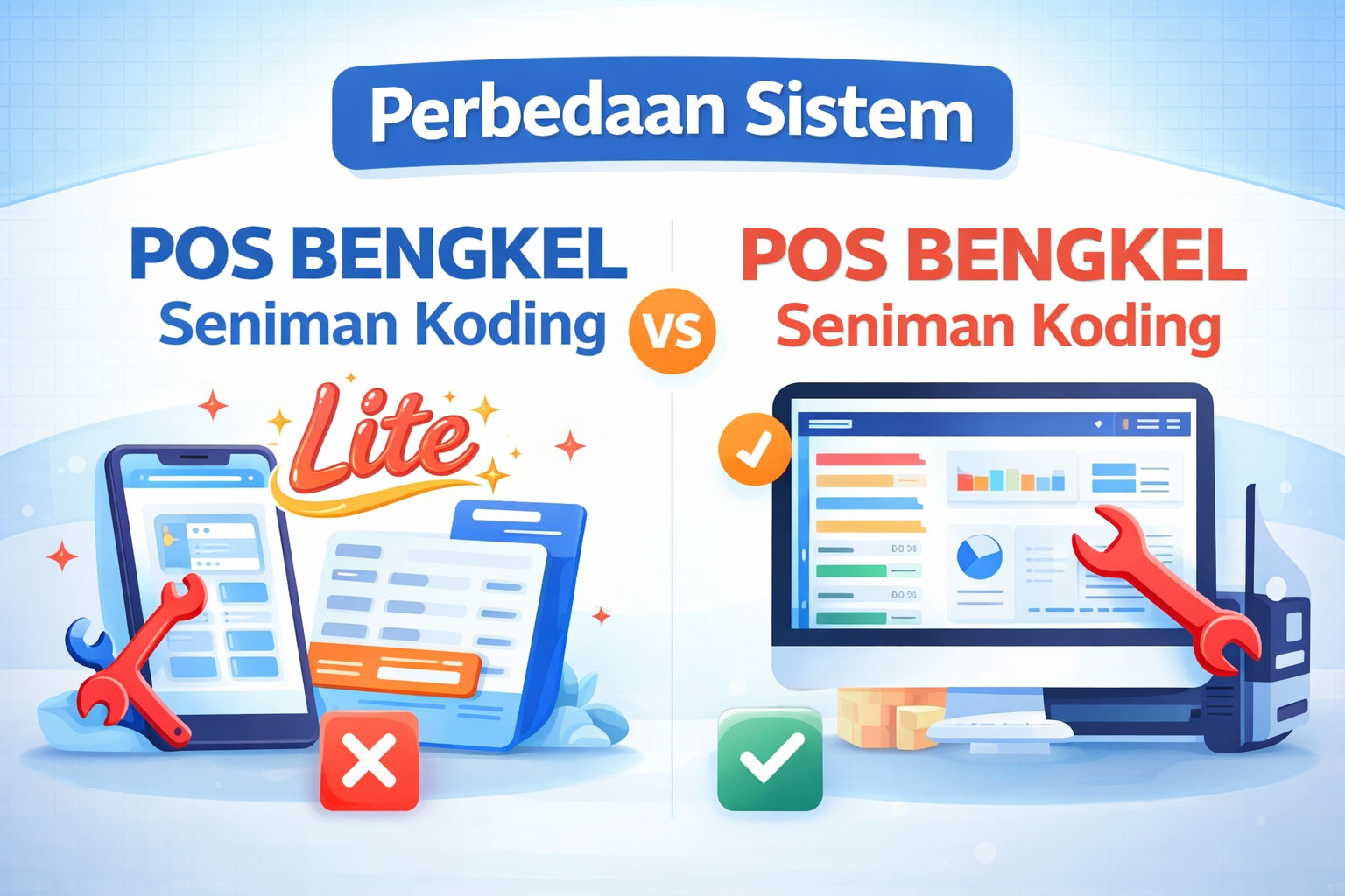 Perbedaan POS BENGKEL Seniman Koding Lite dan POS BENGKEL Seniman Koding, image blog Seniman Koding