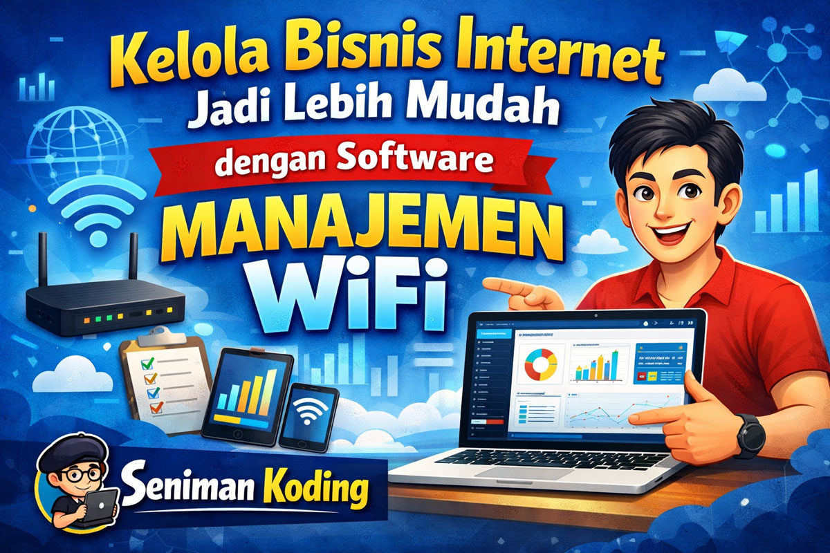 Kelola Bisnis Internet Jadi Lebih Mudah dengan Software MANAJEMEN WiFi Seniman Koding, software manajemen wifi, seniman koding, aplikasi rt rw net, billing wifi murah, manajemen hotspot cafe, software billing hotspot, kelola wifi bulanan, sistem pembayaran wifi, manajemen wifi multi cabang, source code manajemen wifi, aplikasi pengelola internet, pembukuan bisnis wifi, manajemen bandwidth mikrotik, billing wifi otomatis, aplikasi kasir wifi, Seniman Koding Blog
