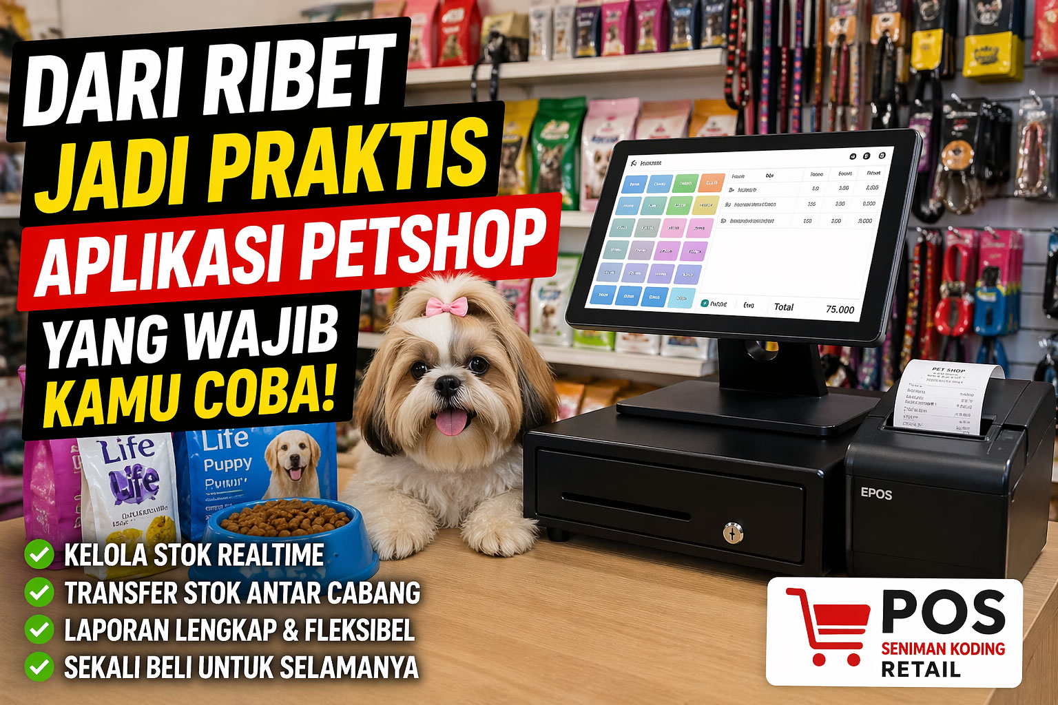 Dari Ribet Jadi Praktis Aplikasi Petshop yang Wajib Kamu Coba, aplikasi petshop, aplikasi kasir petshop, POS petshop terbaik, aplikasi kasir hewan peliharaan, sistem kasir petshop murah, POS Seniman Koding Retail, aplikasi kasir sekali beli, aplikasi kasir tanpa langganan, software kasir petshop, aplikasi manajemen petshop, aplikasi stok barang petshop, aplikasi kasir user friendly, aplikasi POS murah Indonesia, aplikasi kasir offline terbaik, sistem kasir retail, aplikasi laporan penjualan harian bulanan, aplikasi stok realtime, aplikasi transfer stok antar cabang, aplikasi kasir usaha kecil, aplikasi kasir UMKM, software POS Indonesia terbaik, aplikasi kasir praktis, aplikasi bisnis petshop modern
, Seniman Koding Blog
