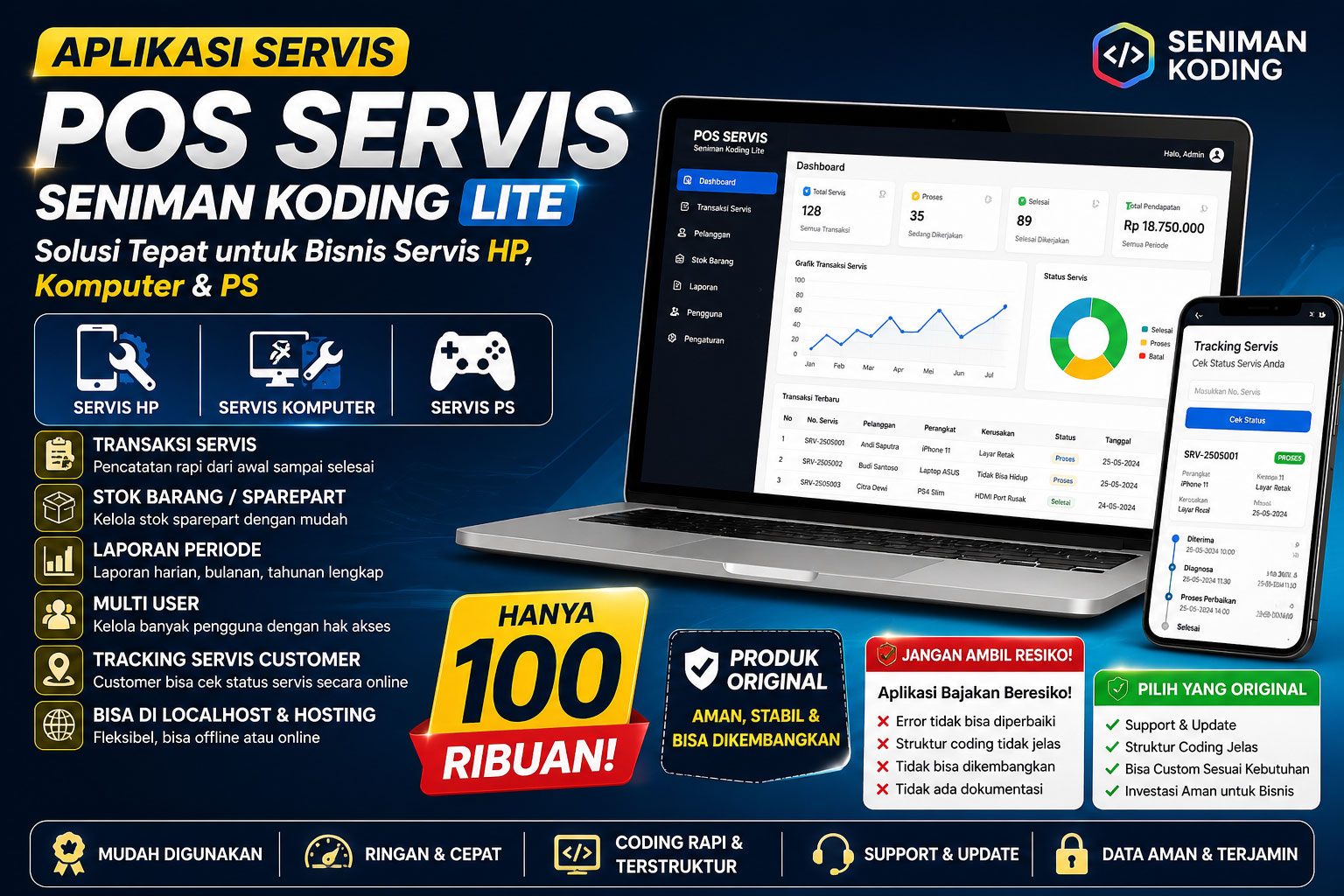 Aplikasi Servis POS SERVIS Seniman Koding Lite Solusi Terjangkau untuk Bisnis Servis HP, Komputer, dan PS, aplikasi servis, aplikasi servis hp, aplikasi servis komputer, aplikasi servis ps, aplikasi manajemen servis, aplikasi servis murah, aplikasi servis 100 ribuan, aplikasi servis original, aplikasi servis tanpa bajakan, POS servis seniman koding lite, aplikasi kasir servis, aplikasi tracking servis, aplikasi stok sparepart, aplikasi laporan servis, aplikasi multi user servis, aplikasi servis berbasis web, aplikasi servis localhost, aplikasi servis hosting, software servis hp, software servis komputer, software servis ps, aplikasi bengkel servis digital, sistem manajemen servis, aplikasi usaha servis, aplikasi servis terbaik indonesia
, Seniman Koding Blog